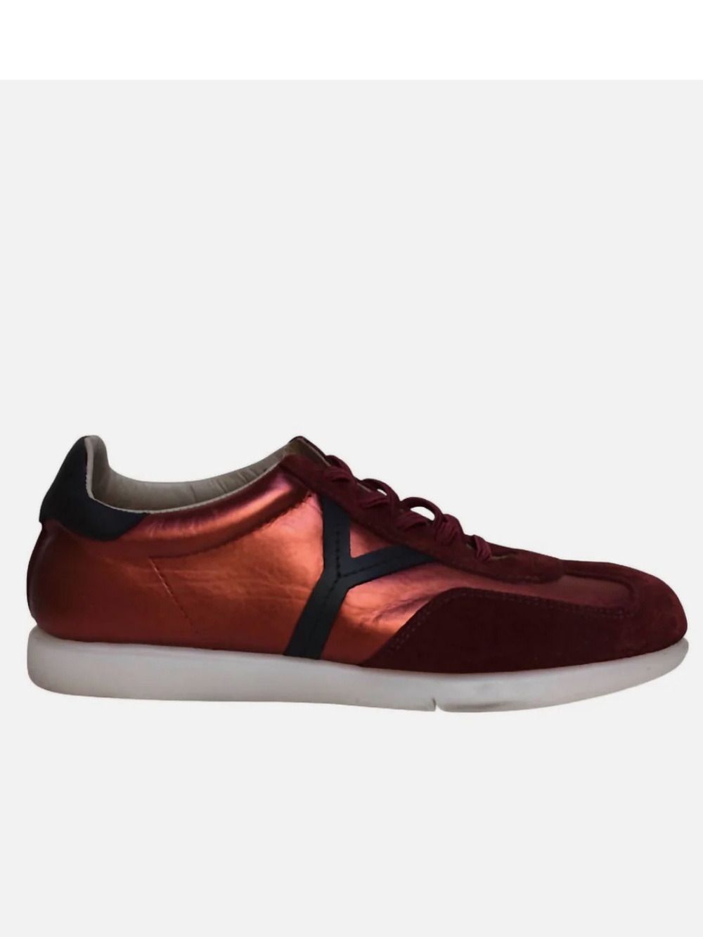 SAYDO Women's Zelk Handcrafted Leather Sneaker in Wine, size EU 38|US 8